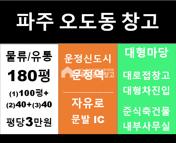 경기 파주시 오도동 파주시 오도동 제조가능 신축 창고 여러 동 소개합니다. 월세 매물번호 10328 사진 5